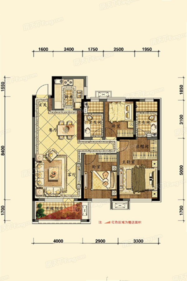 雅居乐花园121㎡户型图