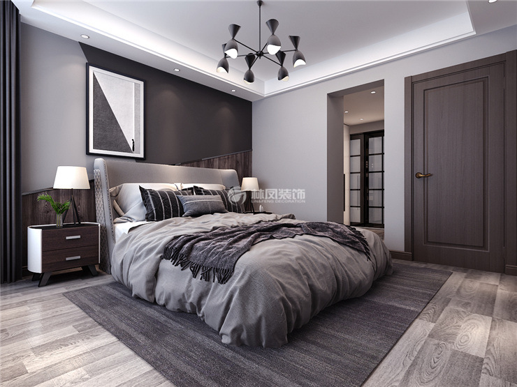 雅居乐花园121㎡现代风格主卧装修效果图