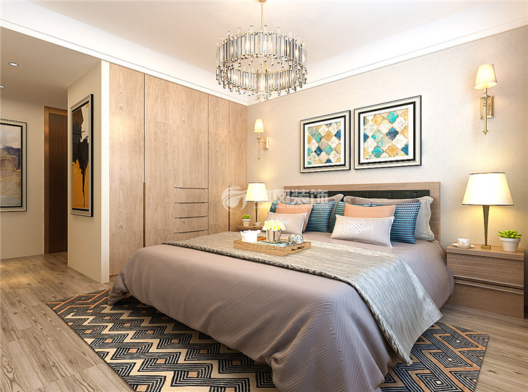 保利茉莉公馆140㎡主卧装修效果图
