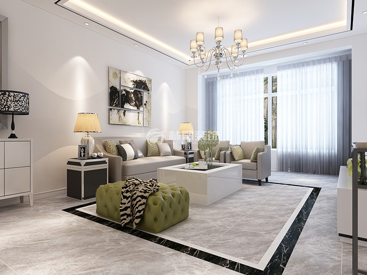 现代风格客厅瓷砖选择装修效果图