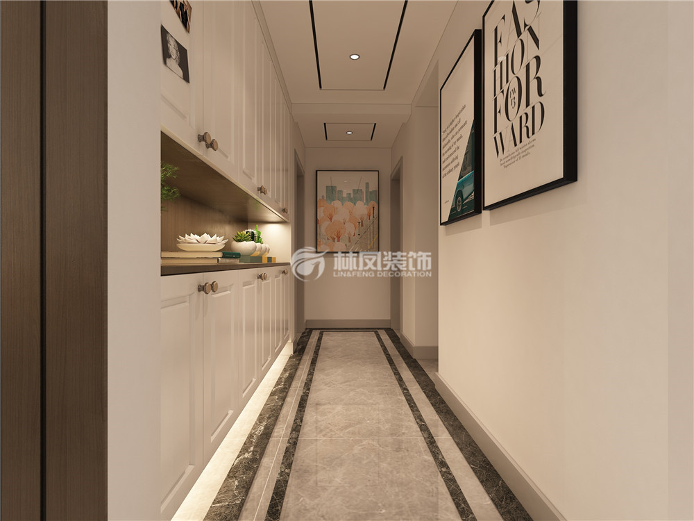 现代风格过廊收纳柜设计装修效果图