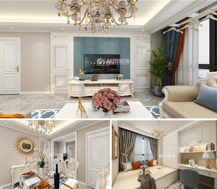 金地樾檀山180平欧式风格装修效果图