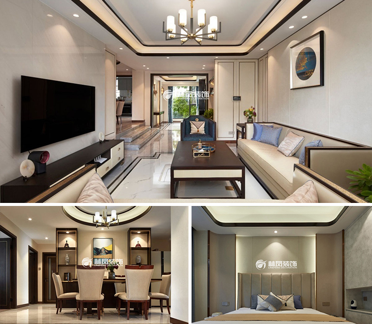 首创光合城150平新中式风格装修效果图