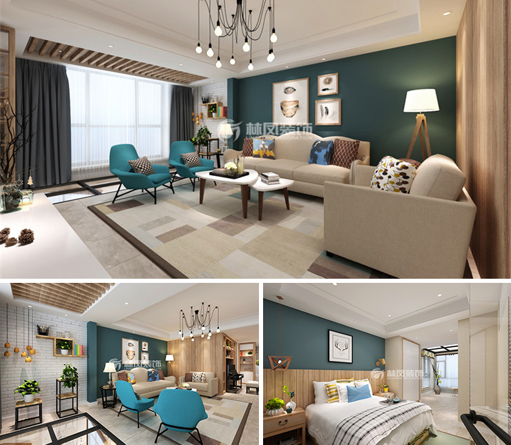 华润翡翠城158平现代风格装修效果图