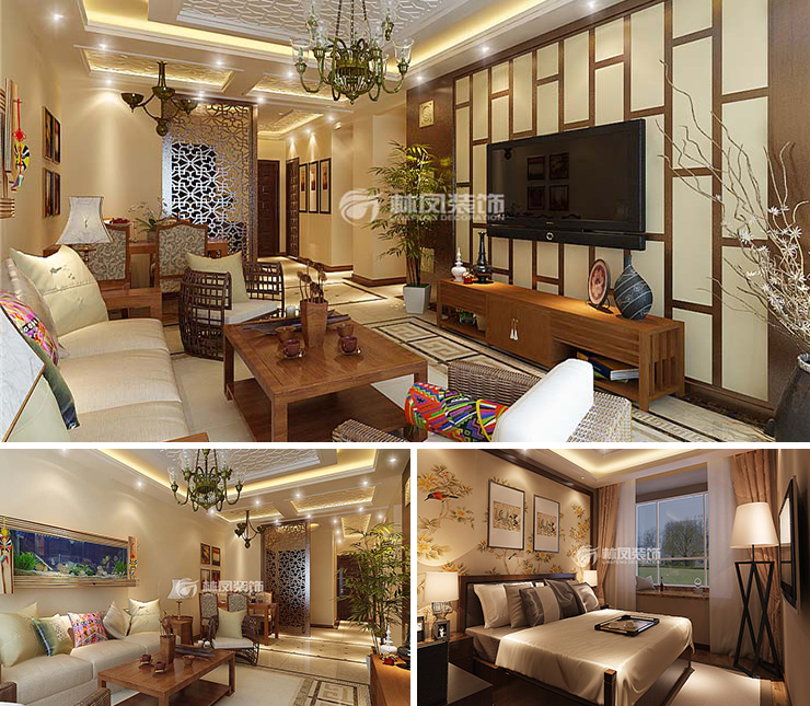 国瑞城144平港式风格装修效果图