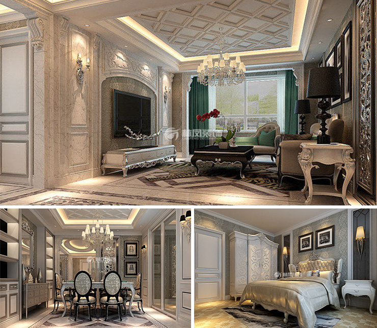 五矿沈河金城180平新古典风格装修效果图